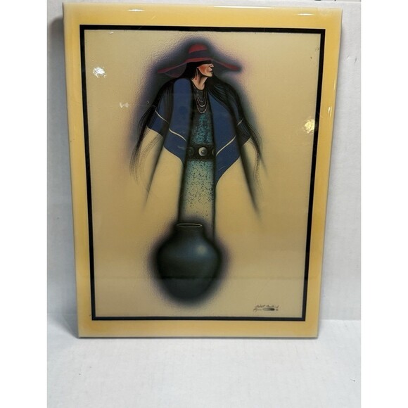 Other - ROBERT REDBIRD JR "THE WATER WOMAN" ACRYLIC ART OVER WOOD